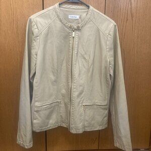 Calvin Klein Faux Leather Tan Jacket  - S